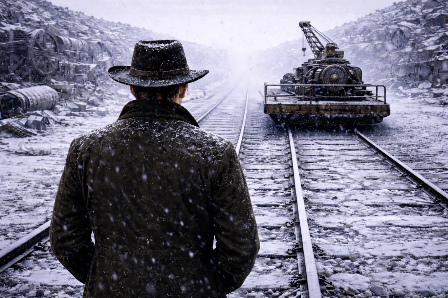 Рельсовый путь приводит Данди обратно к грузовой платформе, замыкая круг