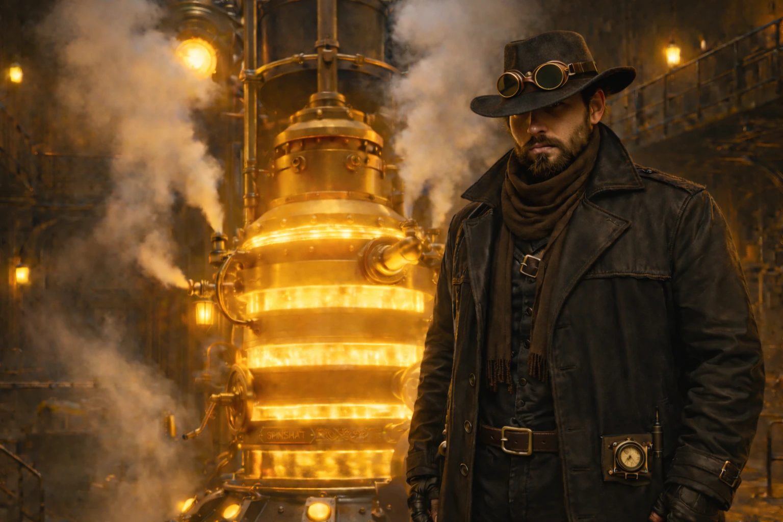 Древний механизм Спиншафт запускается: по кольцу пробегает свет, поднимается пар