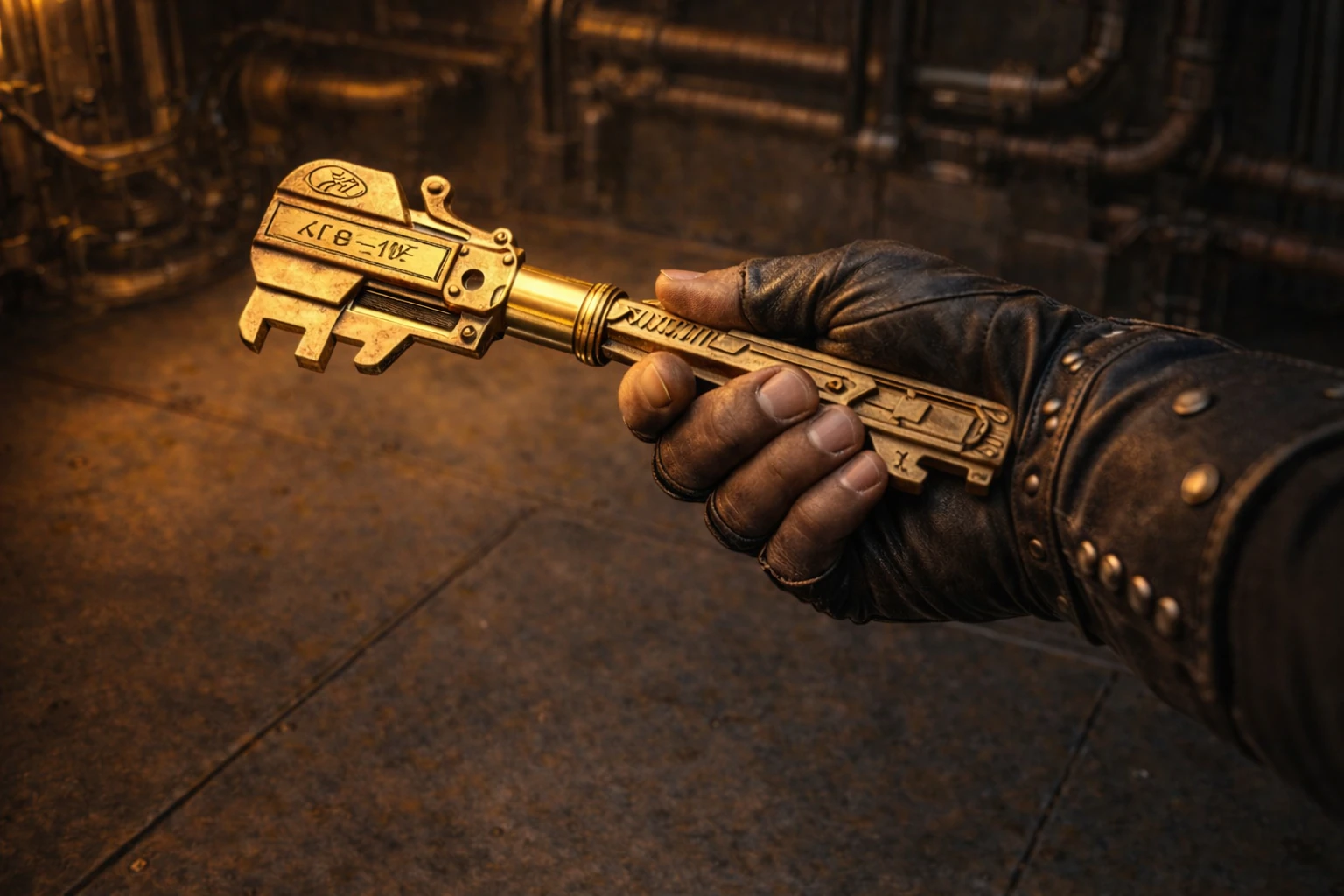 Данди берёт пусковой ключ из контейнера, готовясь запустить механизм